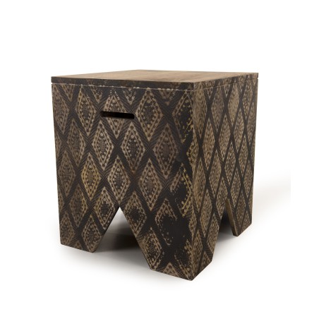 INDRA Square Mango Wood Stool 40x40cm Ko-Mak