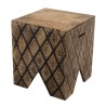INDRA Square Mango Wood Stool 40x40cm Ko-Mak