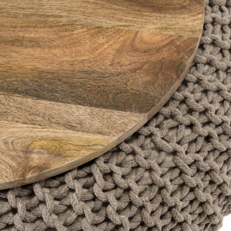 INDRA - Round Side Table 80x80cm Mango Wood Top