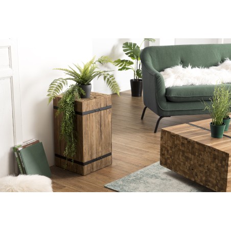 Table d'appoint carrée SAM en bois de teck recyclé