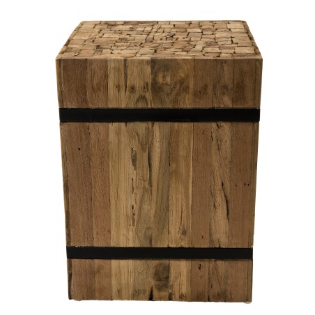 SAM Square Side Table 'S' 34x34cm Recycled Teak Wood