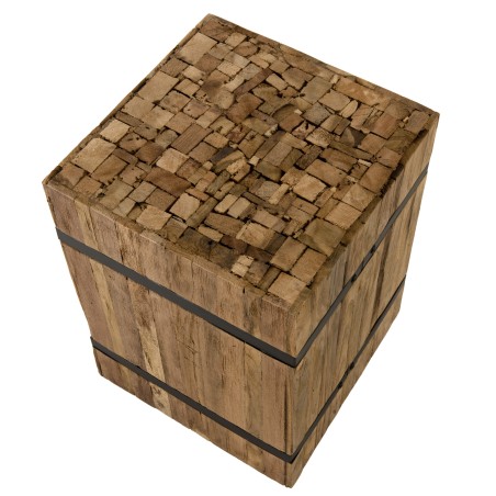 SAM Square Side Table 'S' 34x34cm Recycled Teak Wood