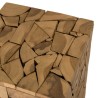 SAM - Brown Teak Wood Mosaic Side Table 30x30cm