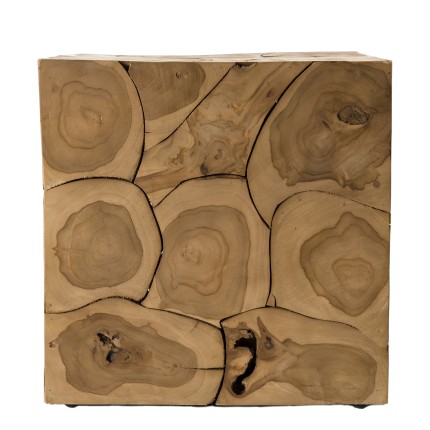 SAM Cube 40x40cm Natural Teak Wood Side Table
