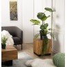 SAM Square Side Table 38x38cm Suar Wood with Black Base