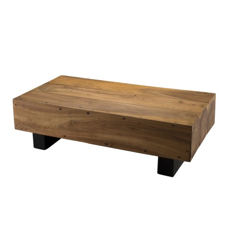 SAM Beam Coffee Table 120x60cm Suar Wood with Black Legs