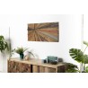 SAM - Rectangular Wall Decoration 100x40cm Multicoloured Recycled Teak Wood