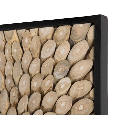 Décoration murale carrée SAM branches bois Teck 60x60cm