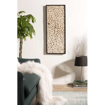 SAM - Rectangular Wall Decoration 100x40cm Natural Teak Wood Branches