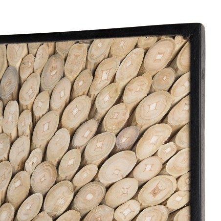 SAM - Square Wall Decoration 100x100cm Natural Teak Wood Branches