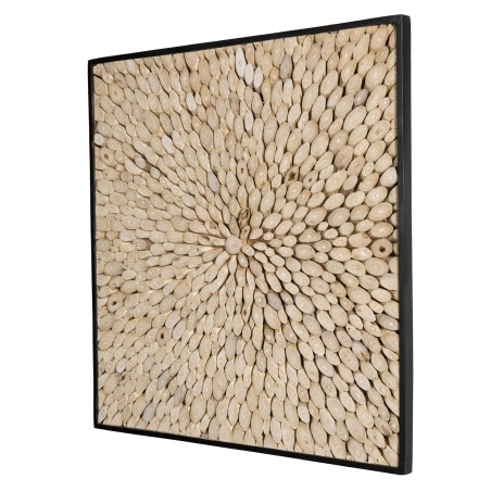 SAM - Décoration murale carrée 100x100cm bois branches Teck nature