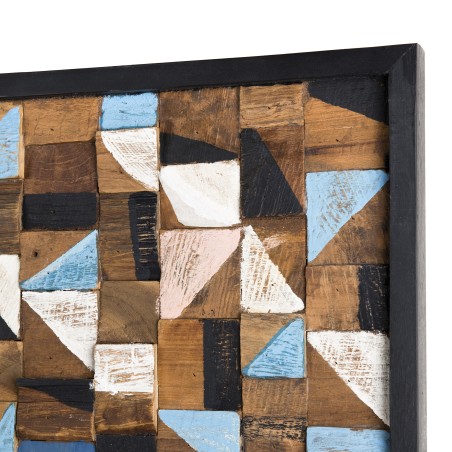 SAM - Square Wall Decoration 73x73cm Recycled Teak Wood Mosaic