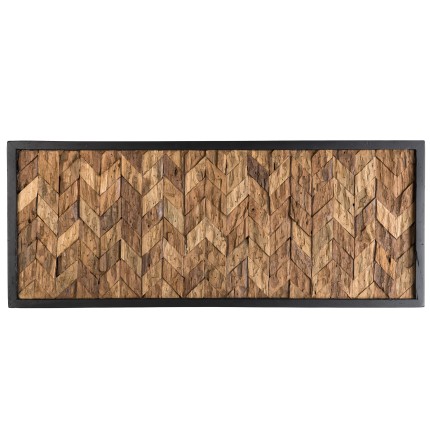 SAM - Rectangular Wooden Wall Decoration - Teak Mosaic Zig-Zag