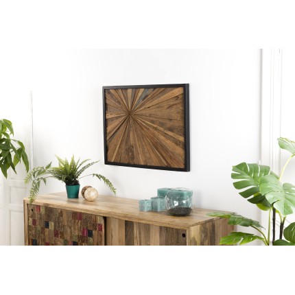 SAM - Rectangular Wall Decoration in Natural Recycled Teak