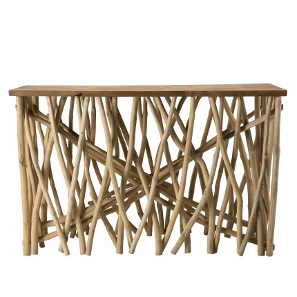 Console SAM bois teck naturel 120x35cm