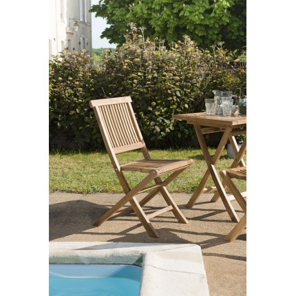 Ensemble 2 chaises jardin Java bois Teck
