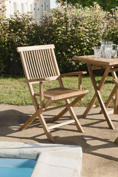 Ensemble 2 fauteuils jardin Java bois Teck