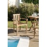 FUN - Set of 2 Stackable Teak Wood Garden Armchairs