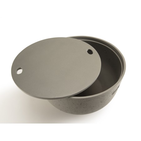 Table basse de jardin ronde HECTOR 58x58 cm béton