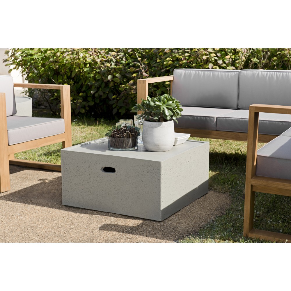 Table basse de jardin carrée HECTOR 68x68 cm béton Table basse de jardin carrée HECTOR 68x68 cm béton