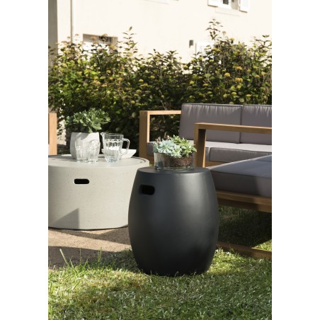 HECTOR Round Concrete Garden Side Table 43x43 cm Black