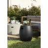 Table d'appoint de jardin ronde HECTOR en béton noir 43x43 cm