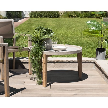 Table basse de jardin ronde béton HECTOR 81x81 cm