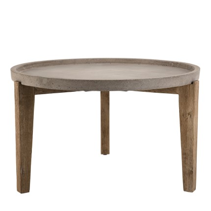 Table basse de jardin ronde béton HECTOR 81x81 cm
