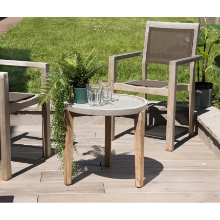 Table d'appoint de jardin ronde HECTOR - Béton 50x50 cm