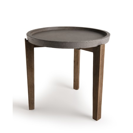 Table d'appoint de jardin ronde HECTOR - Béton 50x50 cm