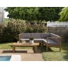KIM Teak Wood Garden Furniture Set: 5-Seater Corner Sofa & Coffee Table