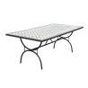 VICTOIRE Rectangular Garden Table 203x102 cm - Black Metal Legs