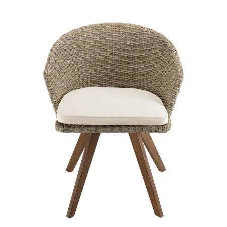 Chaise de jardin VICK en rotin synthétique - Naturelle