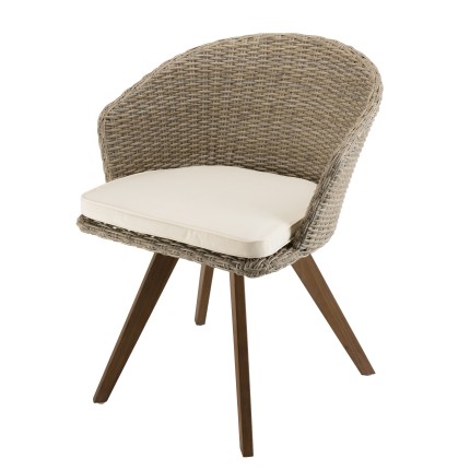 Chaise de jardin VICK en rotin synthétique - Naturelle