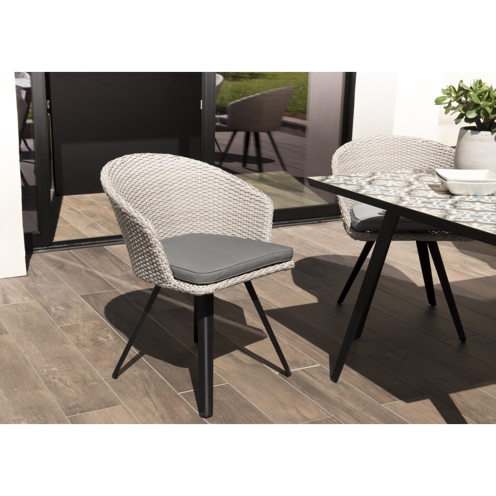 Chaise de jardin VICK en rotin synthétique gris Chaise de jardin VICK en rotin synthétique gris