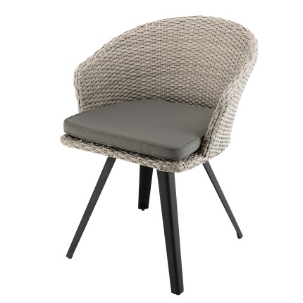 Chaise de jardin VICTOIRE en rotin synthétique gris