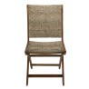 VICK Set of 2 Folding Garden Chairs - Acacia Wood & Rattan