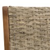VICTOIRE Set of 2 Folding Garden Chairs - Acacia Wood & Rattan