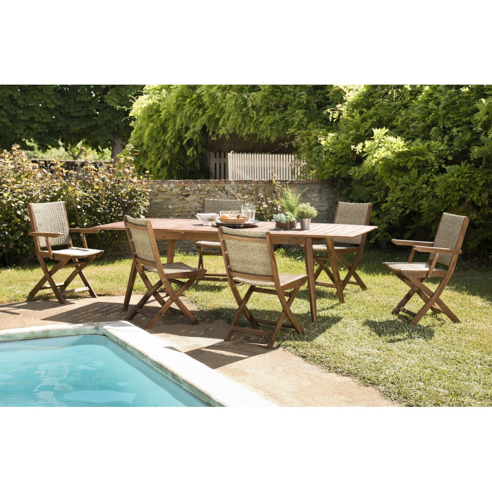 Salon de jardin VICK en bois 8/10 pers Salon de jardin VICK en bois 8/10 pers