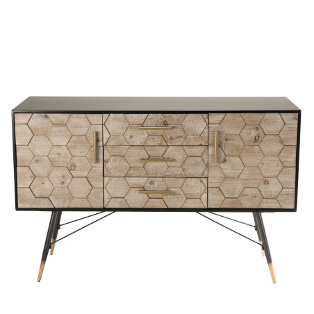 Buffet DORRIE noir 2 portes 3 tiroirs