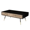 Table basse DORRIE noire rectangulaire 2 tiroirs