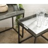 HELENA Set of 2 Nesting Side Tables - Zinc Rectangular Tops