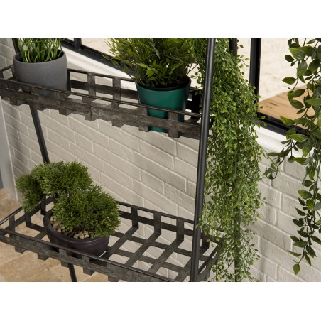 Étagère triangulaire grise Zinc 3 niveaux HELENA