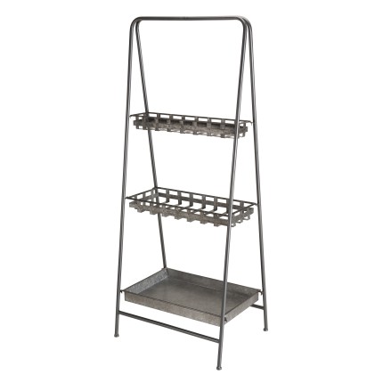 HELENA - Grey Zinc Triangular Shelf | 3 Tier Metal Structure