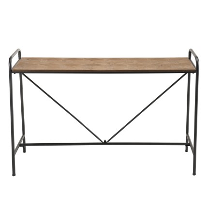 Console HELENA - Sapin marqueté - Pieds métal noir