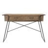 HELENA Console - 2 Drawers Natural Fir Wood Top Metal Legs