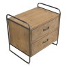 HELENA 2-Drawer Fir Wood Bedside Table