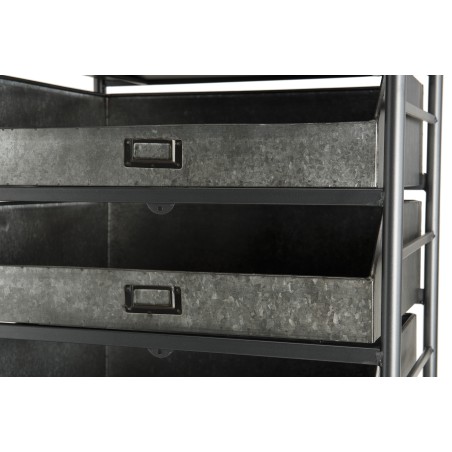 Chiffonnier HELENA - Meuble 7 tiroirs Zinc et Sapin