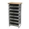 HELENA - 7-Drawer Zinc and Fir Wood Chiffonier