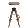 Tabouret de bar HELENA - Assise ronde Zinc vieilli
